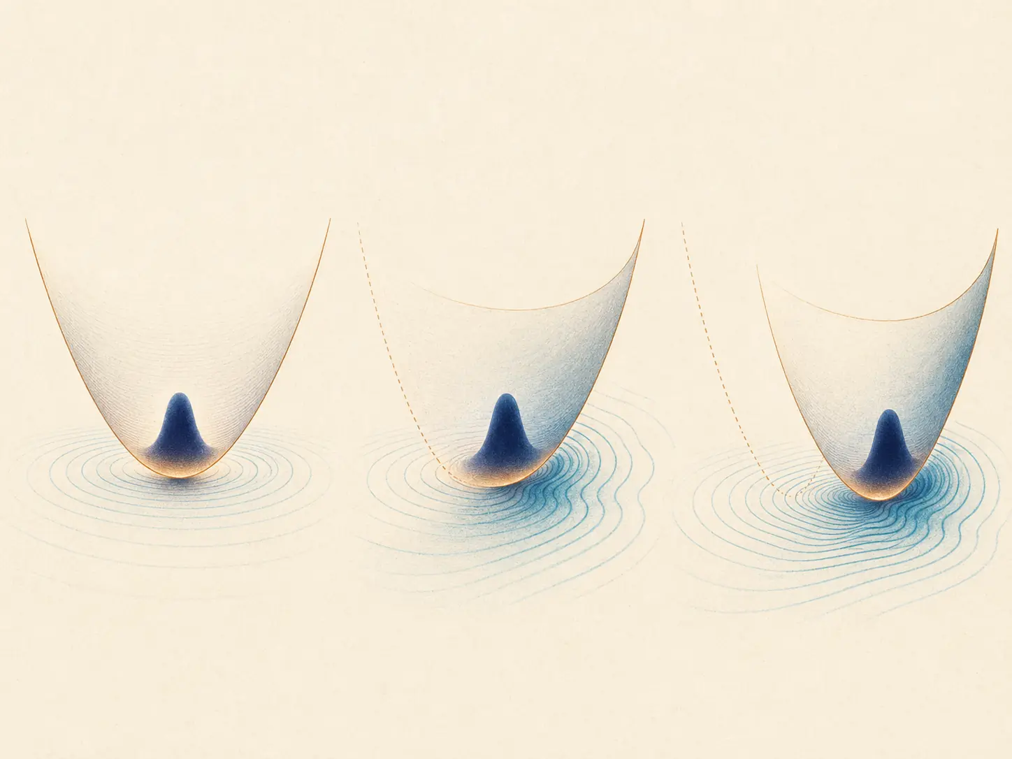 Progressively displaced harmonic environments